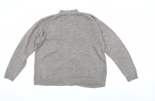 Womens UK Size 7XL Reflect Collection Grey Cardigan Jumper