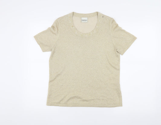 Womens UK Size 14 Eastex Beige Basic T-Shirt