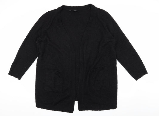 Additional front view of bpc Women's Black Cardigan XL - Open Knit, Casual
