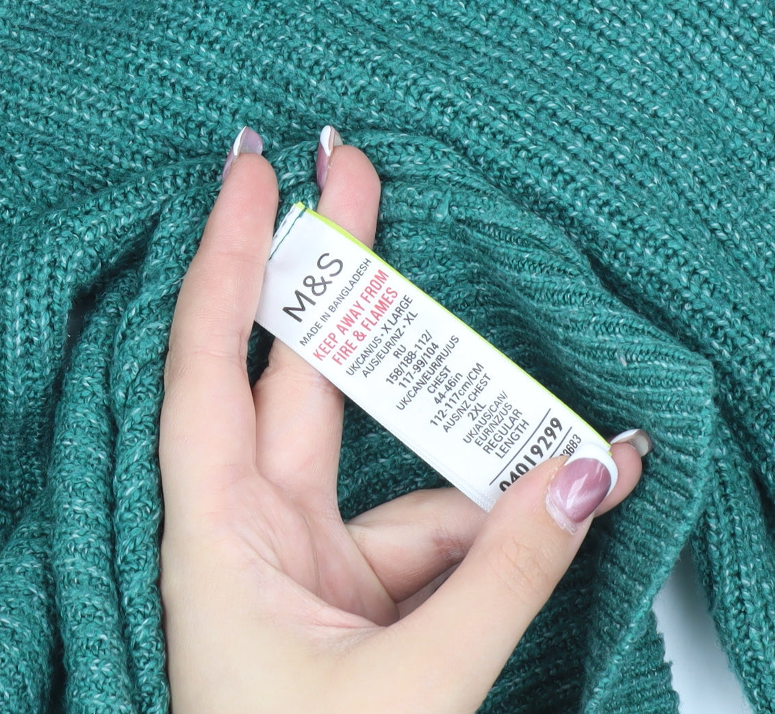 Marks and Spencer Men's Green XL Pullover Jumper