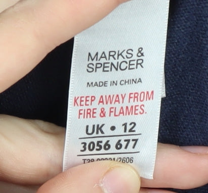 Womens UK Size 12 Marks and Spencer Blue Vest Jumper