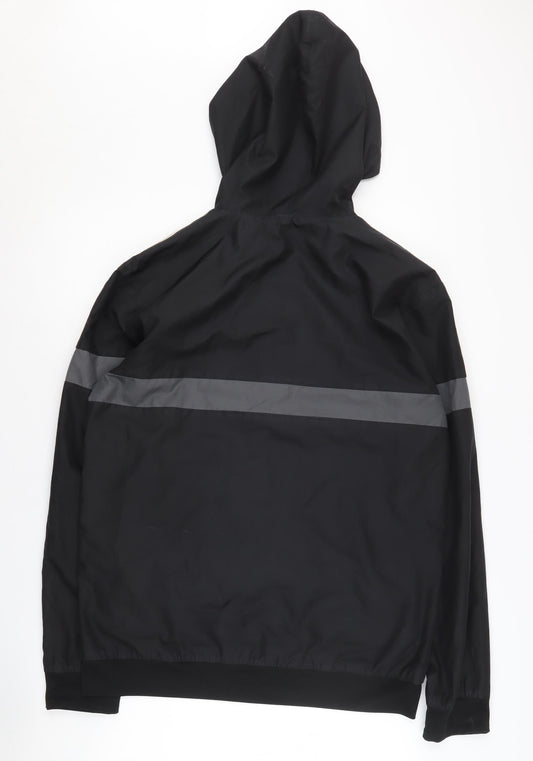 Adidas Men's Black Hooded Windbreaker Jacket Size M