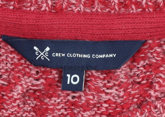 Crew Clothing Women's Red Cable-Knit Pullover, Size 10