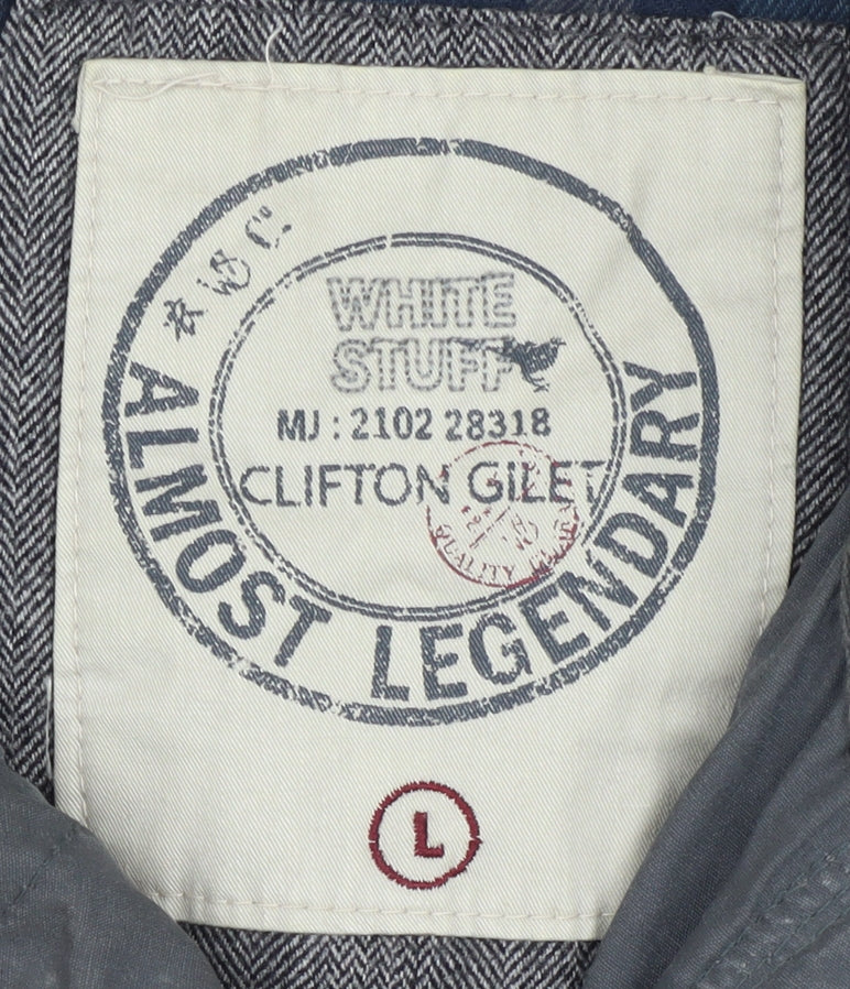 White Stuff Men's Grey Puffer Waistcoat Size L