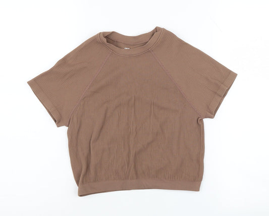 Womens UK Size M ASOS DESIGN Brown Basic T-Shirt