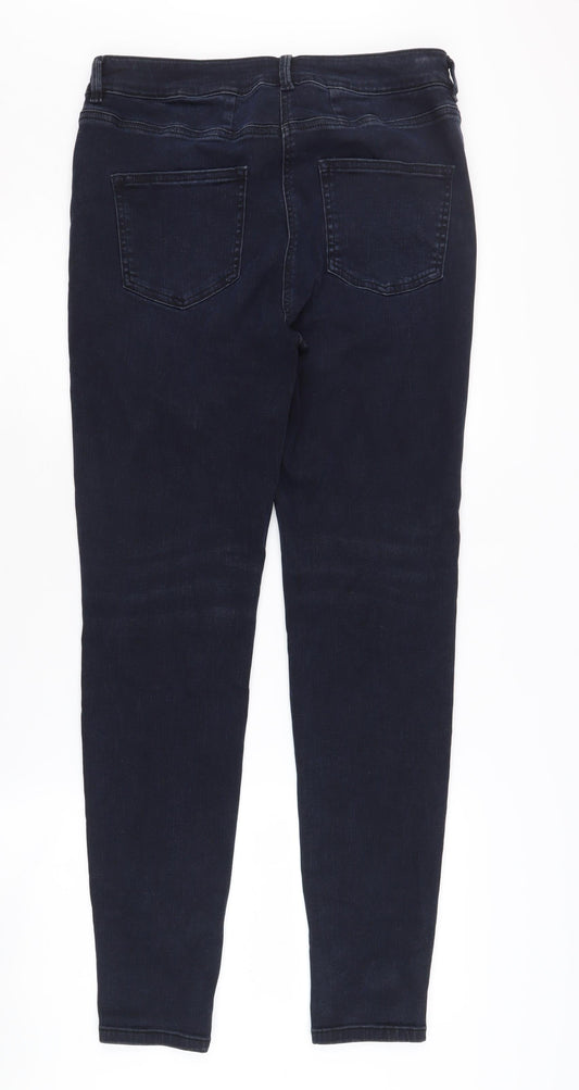 Next Women's Blue Skinny Jeans 14L Tall Mid Rise