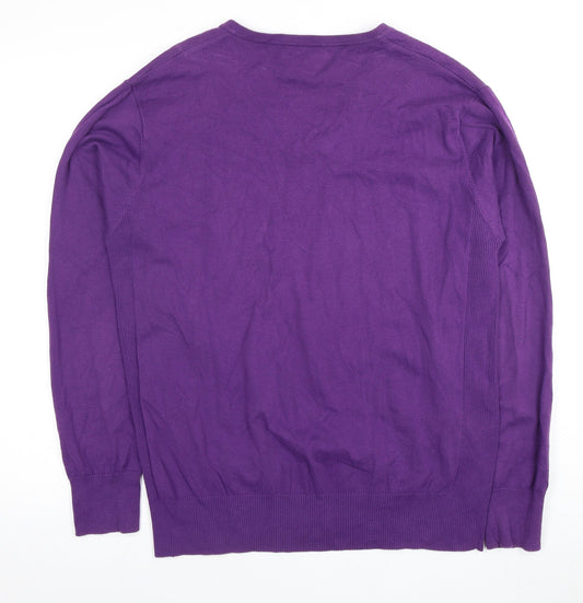 Next Men’s Purple V-Neck Pullover Jumper, Size L