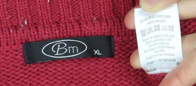 Womens UK Size XL BM Red Pullover Jumper