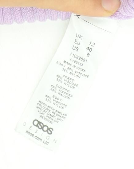 Womens UK Size 12 ASOS Purple Jersey T-Shirt