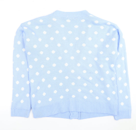 Boohoo Women's Blue Polka Dot Cardigan S/M