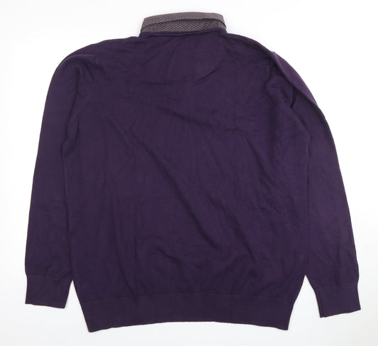 Marks and Spencer Men's Purple XL Pullover Jumper