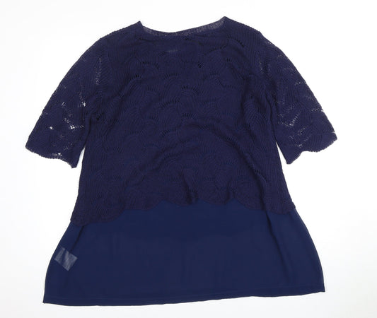 Womens UK Size M CASAMIA Blue Tunic Blouse