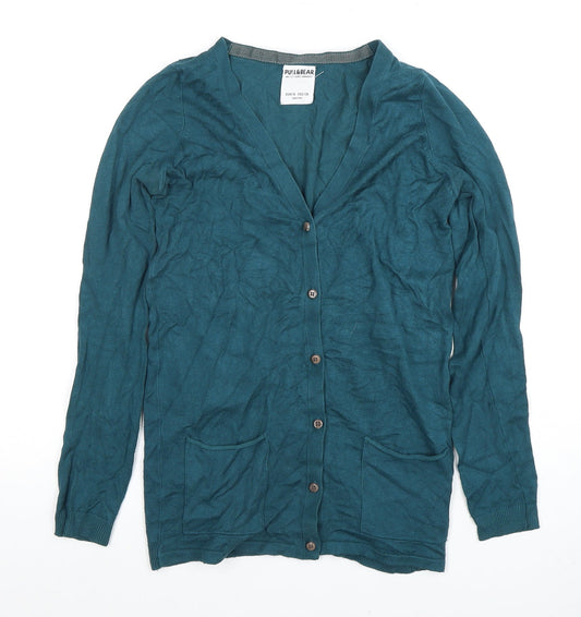 Womens UK Size S Pull&Bear Green Cardigan Jumper