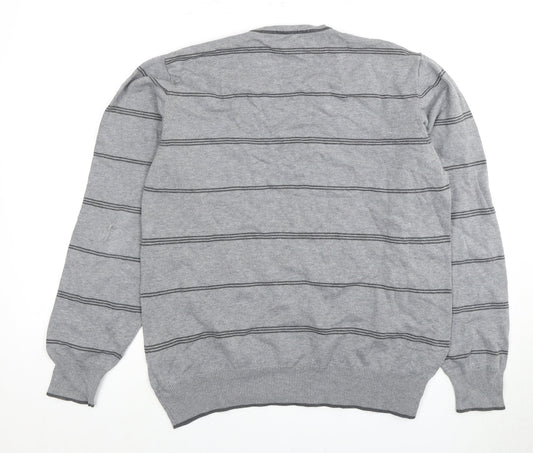 Marks and Spencer Men's Grey Medium Striped Pullover