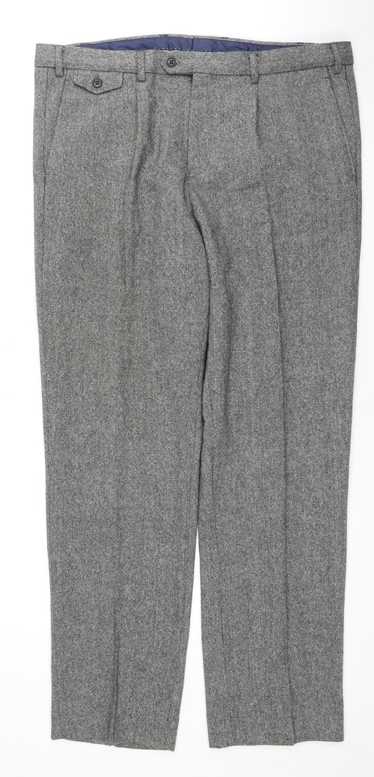 Hammond & Co Men's Grey Dress Pants 38R Regular Fit
