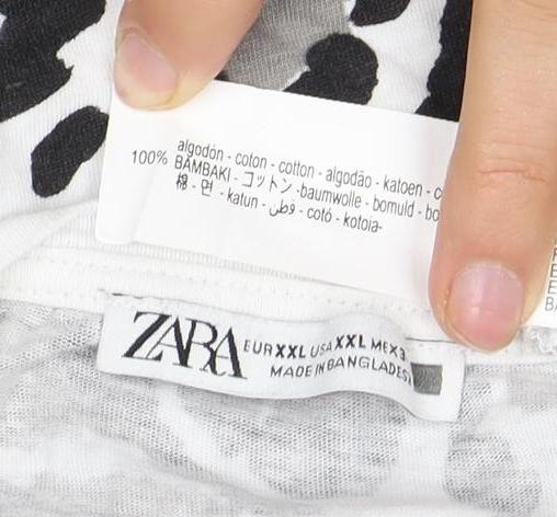 Womens UK Size 2XL Zara Black Basic T-Shirt