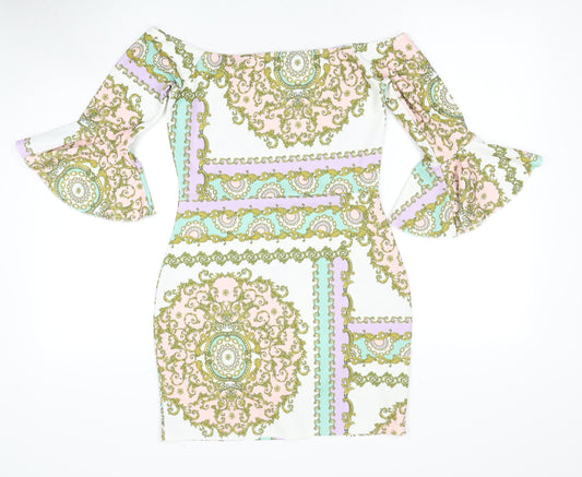 Additional front view of Missguided Women's Multicoloured Bodycon Dress, size 10