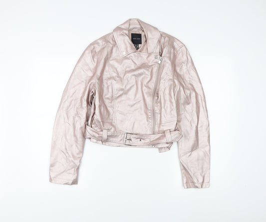Womens UK Size UK 12 New Look Pink Motorcycle Jacket
