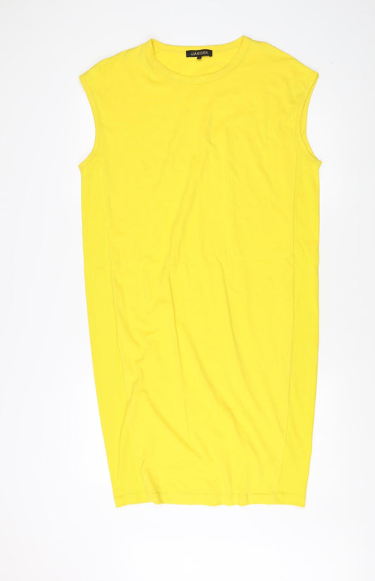 Additional front view of Jaeger Yellow Sleeveless Cotton Tank Top S Women