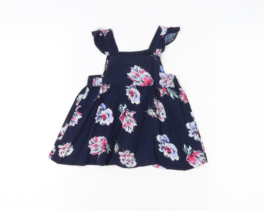 Joules Girls Floral Pinafore Dress, Multicoloured, 3-6 Months