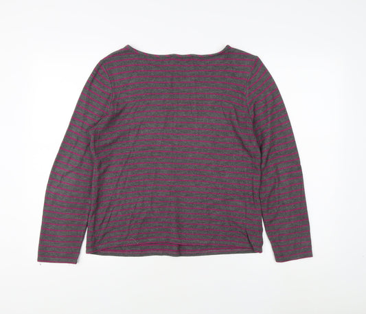 Laura Ashley Women's Multicoloured Striped T-Shirt UK 10