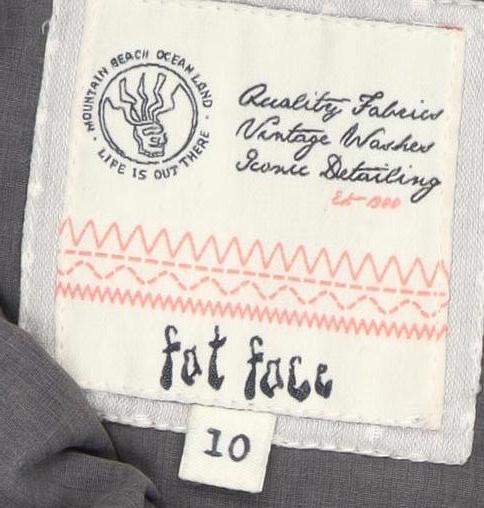 Fat Face Women's Grey Jacket Size 10 Hooded Vintage