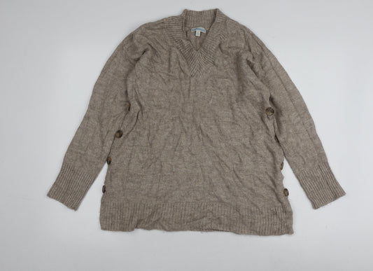 Womens UK Size S JoJo Maman Bébé Beige Pullover Jumper