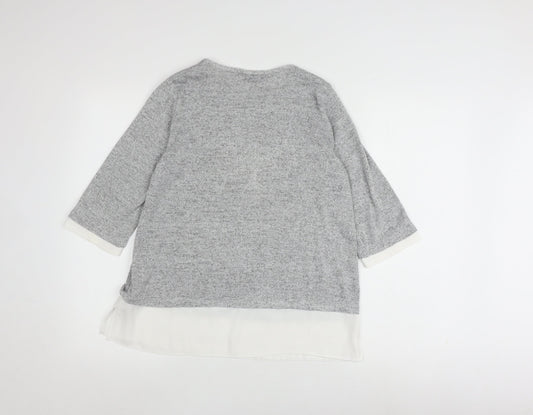 Womens UK Size 10 Wallis Grey Tunic Jumper