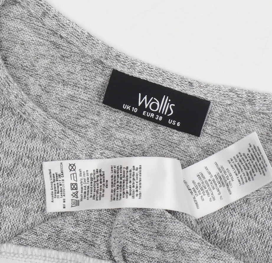 Womens UK Size 10 Wallis Grey Tunic Jumper