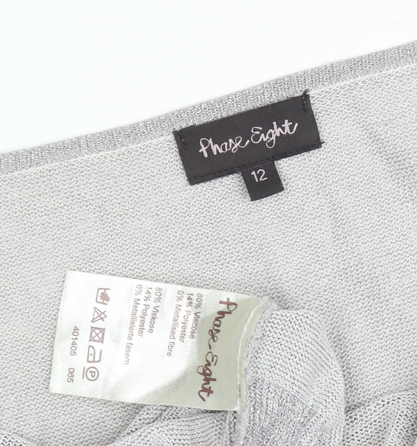 Womens UK Size 12 Phase Eight Silver Pullover Jumper