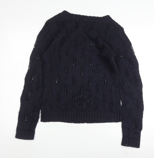 Billabong Women's Black Open-Knit Jumper, Size M