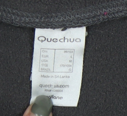 Womens UK Size 12 Quechua Black Full Zip Sweatshirt
