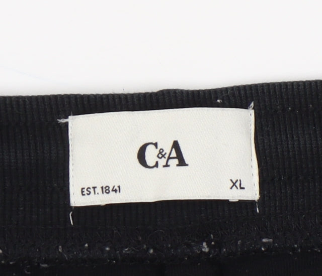 Unisex Adultss UK Size XL C&A Regular Fit Jogger Black Trousers