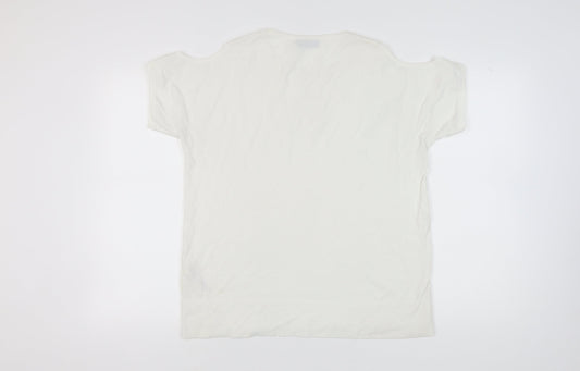 Womens UK Size M Wallis White Basic T-Shirt