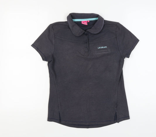 Womens UK Size 12 LA Gear Black Basic Polo