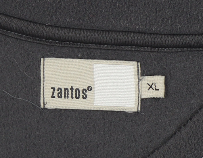 Zantos Men's Black XL Fleece V-Neck Sweatshirt