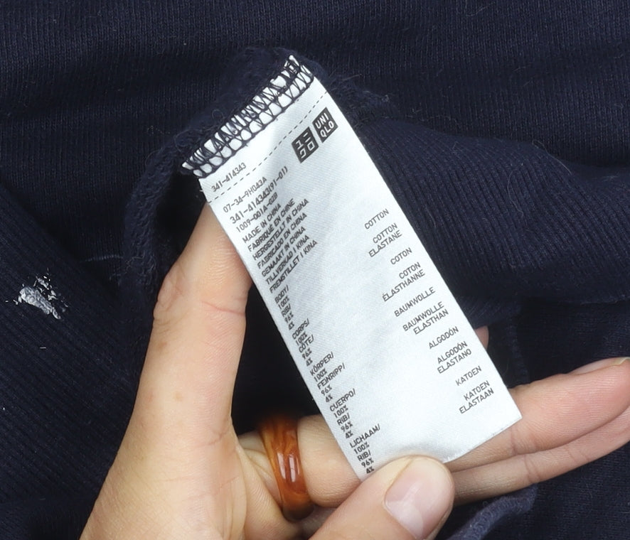 Uniqlo XS Blue Graphic Print Pullover Sweatshirt