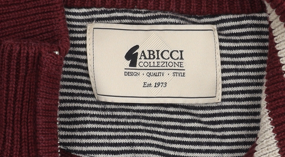 Gabicci Men's Red 2XL Pullover Cable Knit Jumper