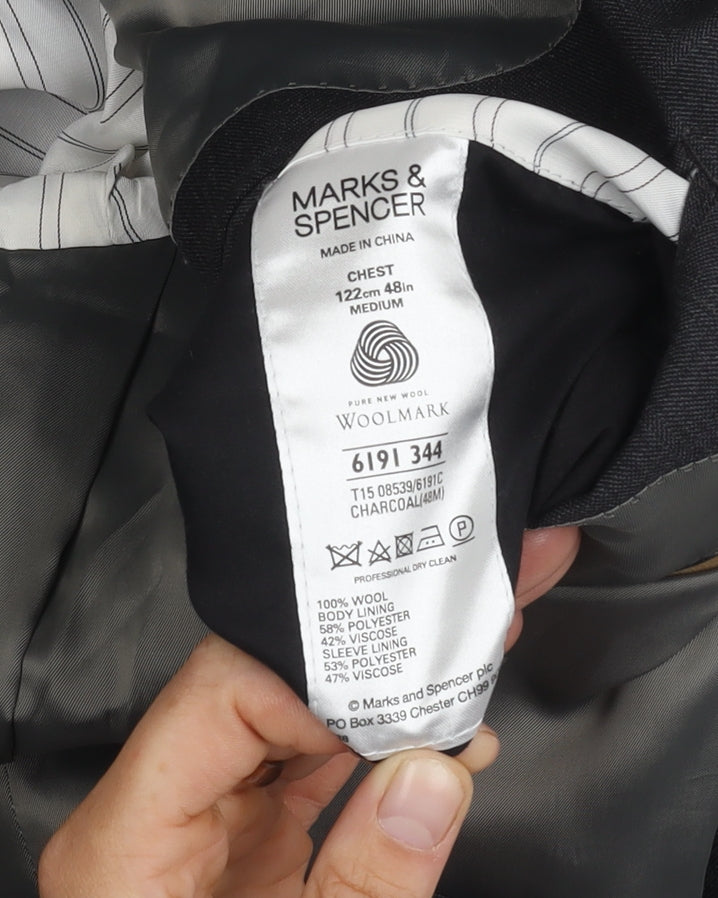 Mens UK Size 48 Marks and Spencer Regular Grey Suit Jacket