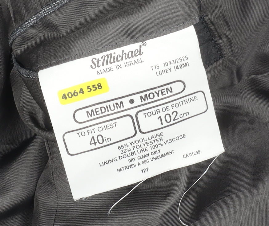 Mens UK Size 40 St Michael Regular Grey Suit Jacket