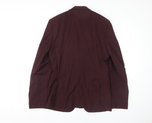 Zara Man Men's Red Blazer Jacket, Size 38, Stylish