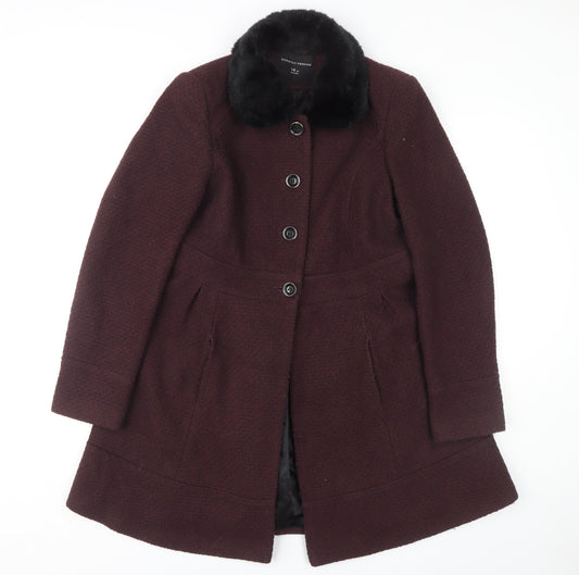 Womens UK Size 14 Dorothy Perkins Brown Overcoat
