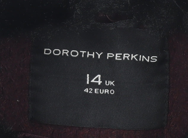 Womens UK Size 14 Dorothy Perkins Brown Overcoat