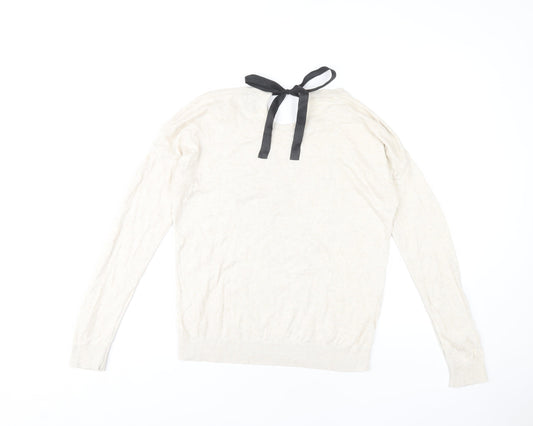 Womens UK Size M Bershka White Pullover Jumper