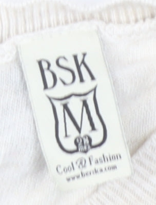 Womens UK Size M Bershka White Pullover Jumper