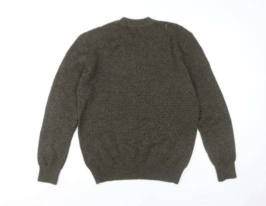 Next Men's M Green Pullover Jumper, Crew Neck, Casual Fit