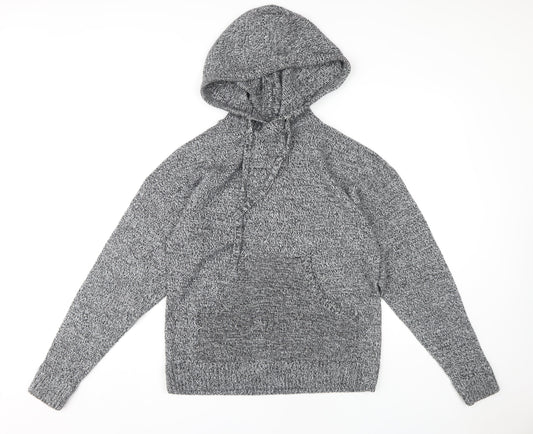 Womens UK Size M Brave Soul Grey Pullover Hoodie