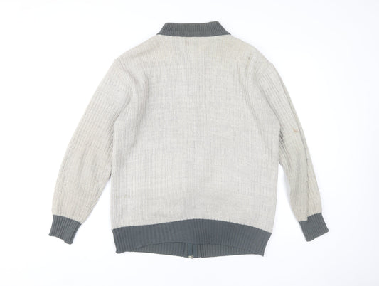 Greenwoods Men's Beige Full Zip Cardigan M