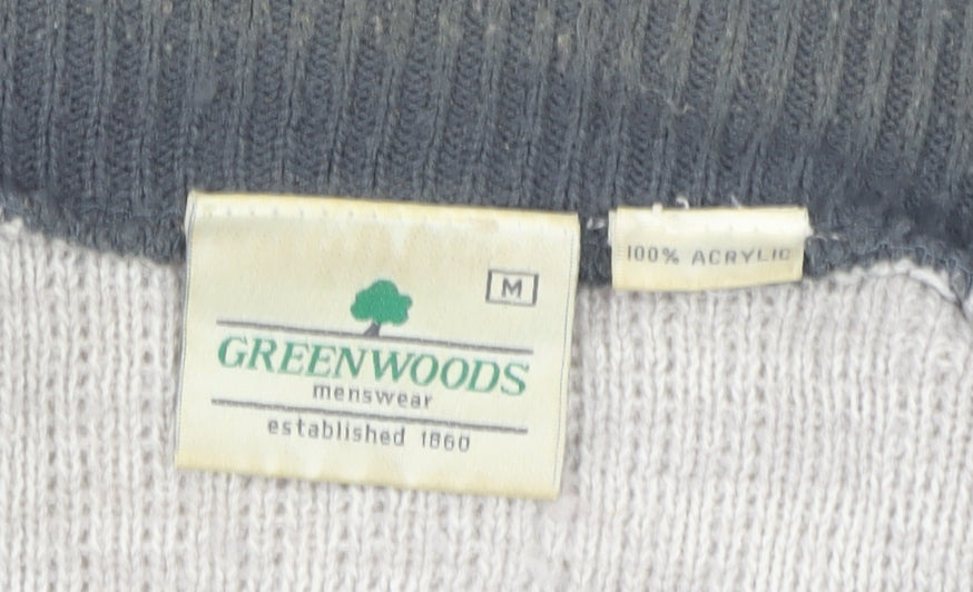 Greenwoods Men's Beige Full Zip Cardigan M