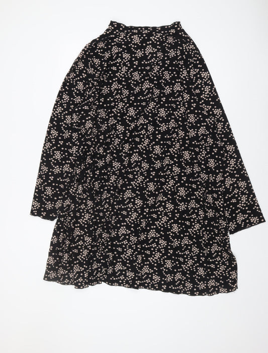 New Look Women Black Floral Long Sleeve Shift Dress